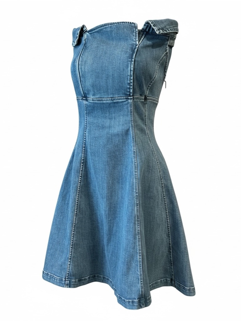 Y2K 90s Vintage Miss Sixty Sexy Denim western dress Size Small off shoulder